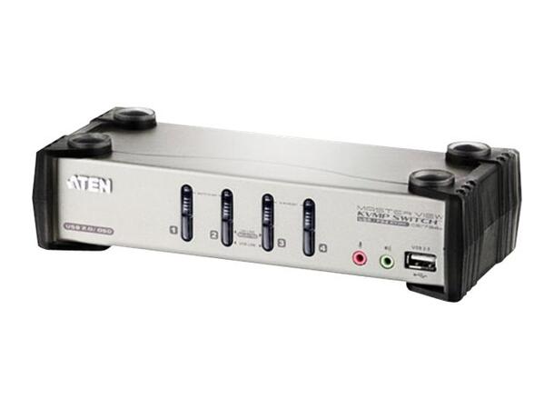 Aten KVM  4-PC 1-Bruker CS1734B VGA, USB, Lyd, OSD, ink. kabler