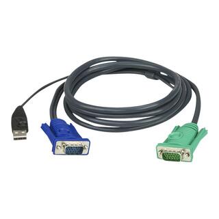 Aten KVM kabel type USB   3,0m, 2L-5203U USB Han, VGA Han - KVM port.