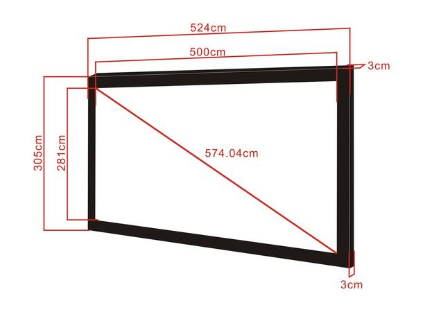 Multibrackets 16:9 Framed Projection Screen 500x281, 2