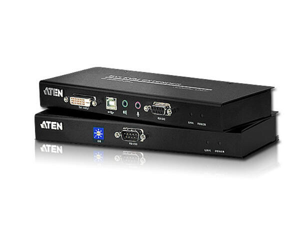 Aten KVM Extender USB CE600 DVI-D(1920x1200), USB, RS232, opptil 60m
