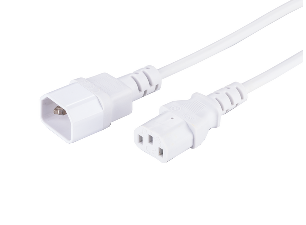 LinkIT strømkabel C13/C14 hvit 2m PVC | 3 x 1,00 mm²