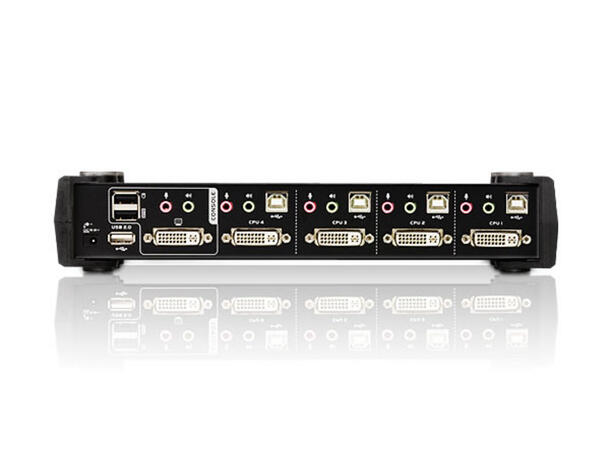 Aten KVM  4-PC 1-Bruker CS1764A Switch Box | DVI-I | USB | Lyd