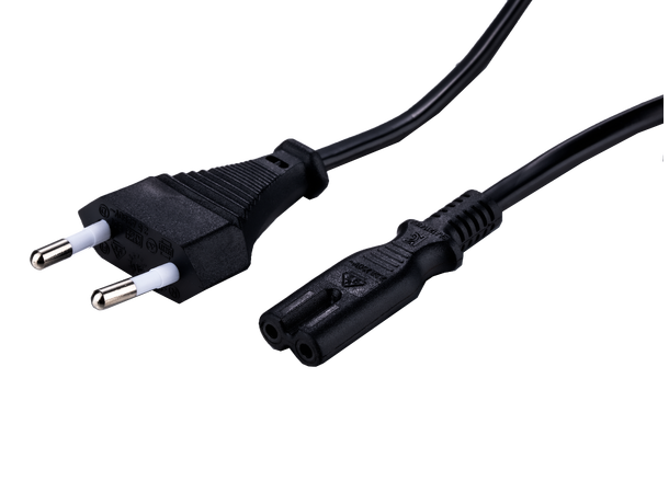 LinkIT strømkabel CEE 7/16 - C7 svart 5m Euro - C7 | 2 x 0,75mm² | PVC