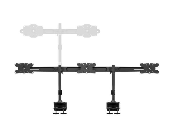 Multibrackets bordstativ, triple 24-32" 3 X 24"-32", 24kg, 200x100, Clamp