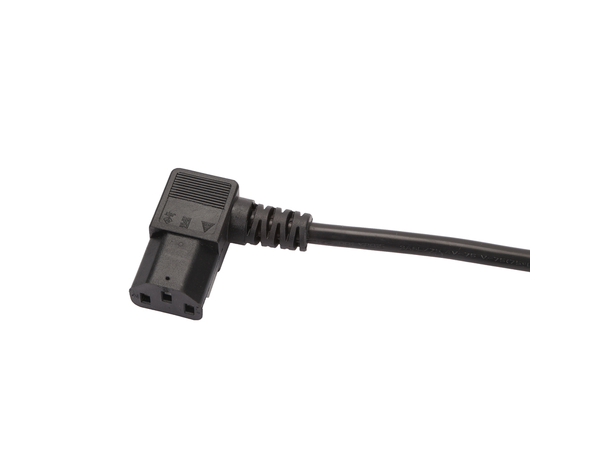 LinkIT strømkabel C14/C13 svart 2m Venstre vinklet C13 | 3 x 0,75 mm² | PVC