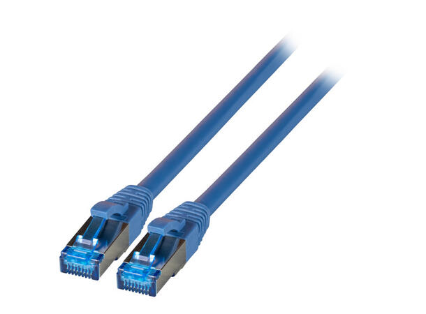DCI S/FTP, Cat.7 råkabel, blå  1,5m AWG26/7 TPE/LSZH Cat.6a conn. Comp. test