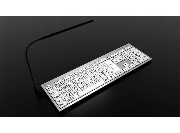 Logickeyboard XLPrint PC Slim B/W NO PC Silver + Lamp