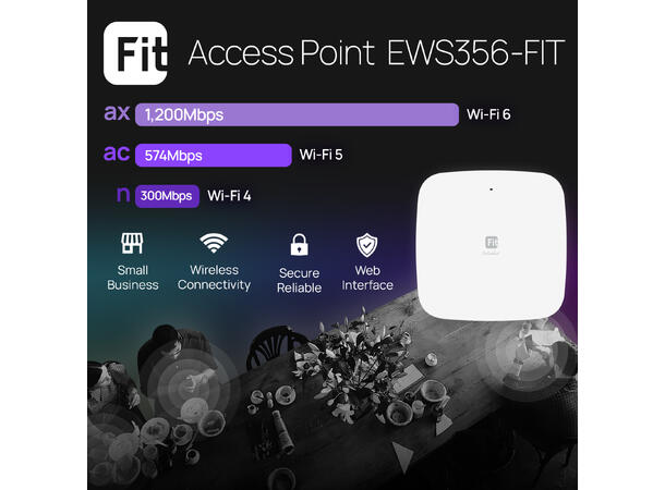EnGenius EWS356-FIT - Indoor AP Fit6 | 2x2 Lite | Wi-Fi 6 | 11W