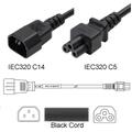 LinkIT strømkabel C14/C5 svart 2m LSZH| C14 til Mikke Mus|3 x 1,0 mm²