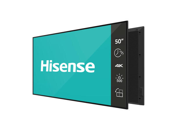 Hisense 50" 18/7 UHD 4K 500 nits D-LED Haze 25%, Wireless share, Android 11
