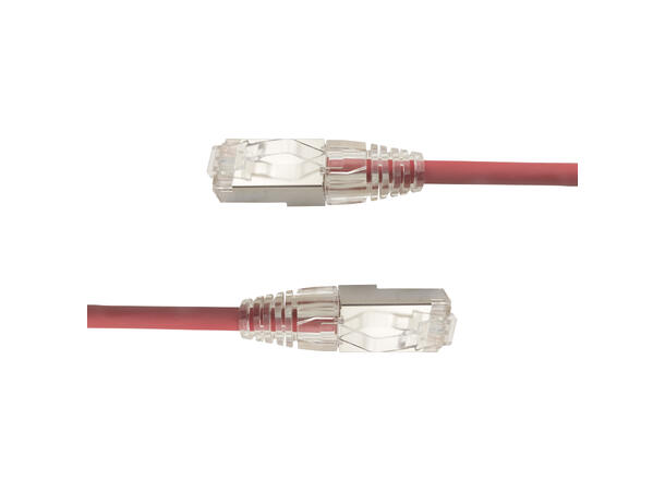 LinkIT F/UTP SlimPatch Cat6a red 3m AWG 28 | LSZH | Snagless | OD 4.7mm 