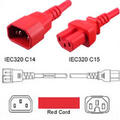 LinkIT Power Cable C15/C14 Red 3m 3 x 1.00mm&#178; | PVC