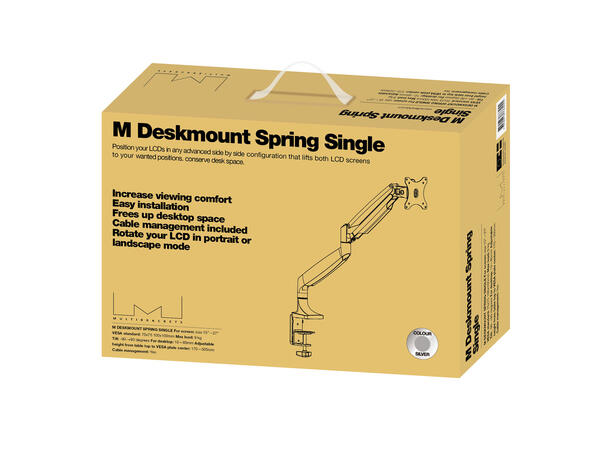 M Deskmount Gas Spring Single Silver 