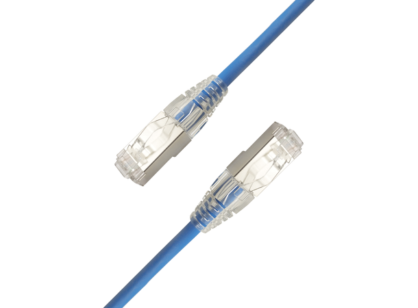 LinkIT F/UTP SlimPatch Cat6a blue 1m AWG 28 | LSZH | Snagless | OD 4.7mm 