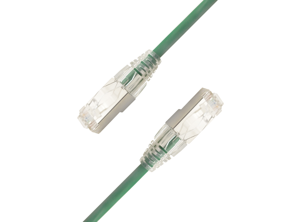 LinkIT F/UTP SlimPatch Cat6a green 0.3m AWG 28 | LSZH | Snagless | OD 4.7mm 