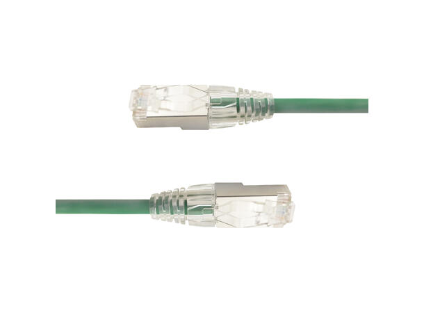 LinkIT F/UTP SlimPatch Cat6a grønn 0.3m AWG 28 | LSZH | Snagless | OD 4.7mm 