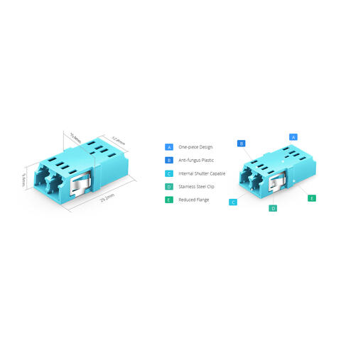 LinkIT Fiber adapter LC/LC Duplex MM | Clips | Aqua