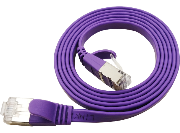 LinkIT U/FTP Cat.6A Flat Purple 0.3m Patch | PVC | 1|85x6mm | 32AWG 