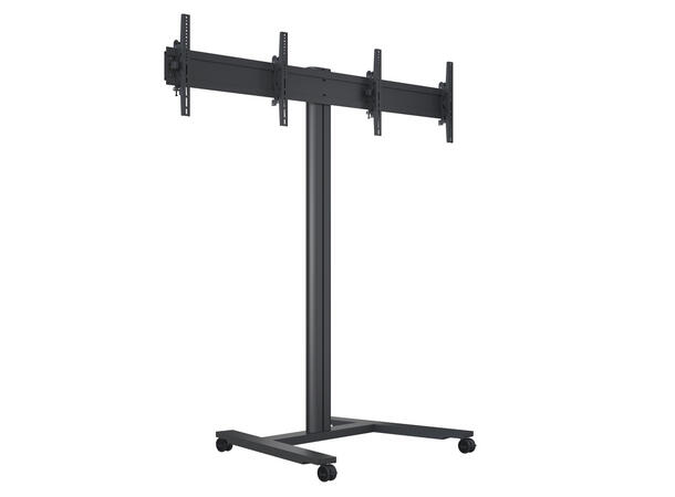 Multibrackets Gulvtralle 180 Dual Black Svart, 2x50kg, 800x400, 40-60" 