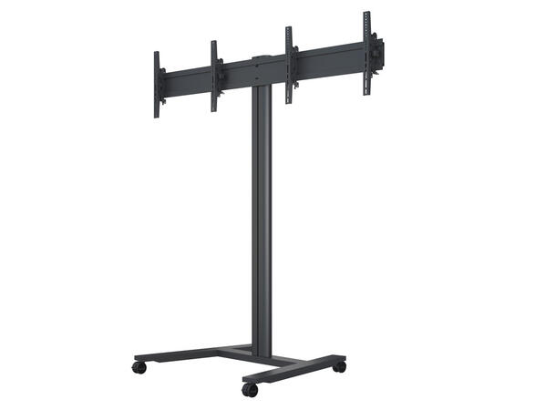 Multibrackets Gulvtralle 180 Dual Black Svart, 2x50kg, 800x400, 40-60" 