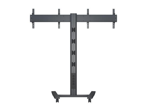 Multibrackets Gulvtralle 180 Dual Black Svart, 2x50kg, 800x400, 40-60" 