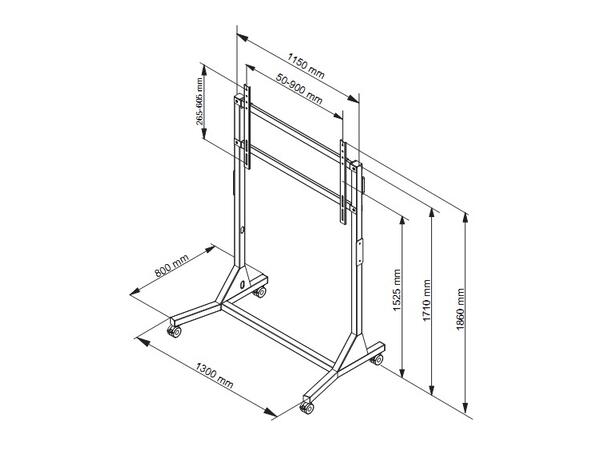 Multibrackets Manual Floorstand 130Kg Bl ack SD 