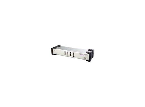 Aten KVM  4-PC 1-User CS1744C Switch Box, Dual-VGA, USB, Audio. 