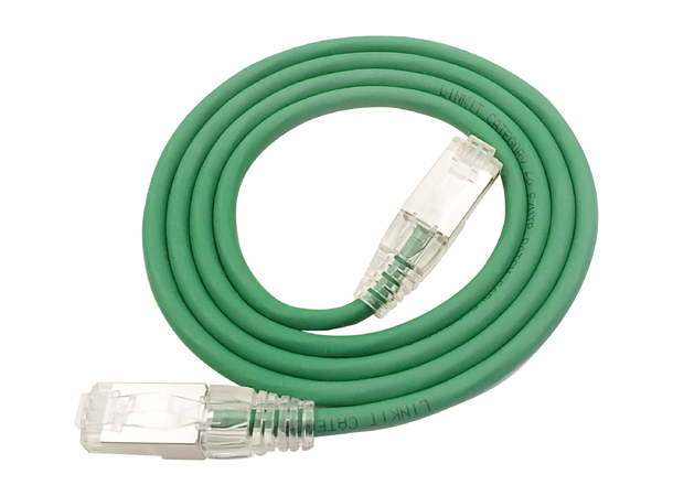 LinkIT F/UTP SlimPatch Cat6a green 0.5m AWG 28 | LSZH | Snagless | OD 4.7mm 