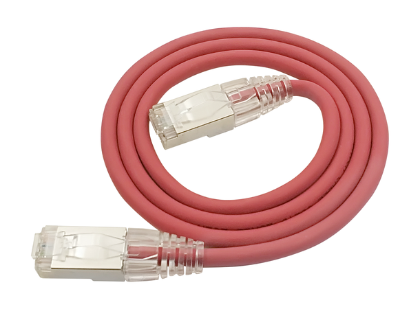 LinkIT F/UTP SlimPatch Cat6a red  0.3m AWG 28 | LSZH | Snagless | OD 4.7mm 