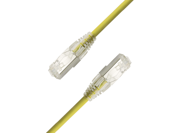 LinkIT F/UTP SlimPatch Cat6a yellow 0.5m AWG 28 | LSZH | Snagless | OD 4.7mm 