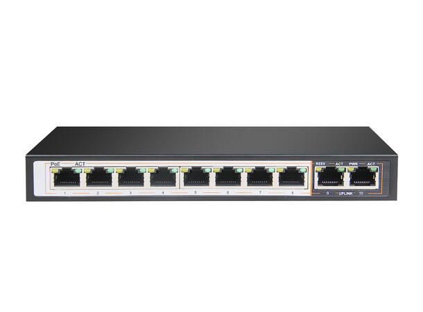 LinkIT PS1081G PoE+ Switch 9-Port 8 PoE ports, 802.11at, 94W budget 