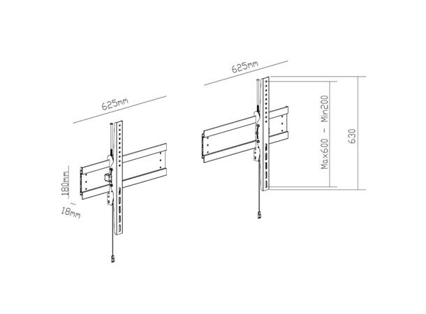 Multibrackets dual skjerm kit utvidelse For motorisert dual gulv stativ 75" 