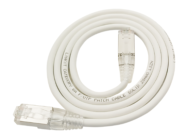 LinkIT F/UTP Slim Cat.6a White 2.5m Patch LSZH AWG28/1 Solid Snagless 4|7mm 