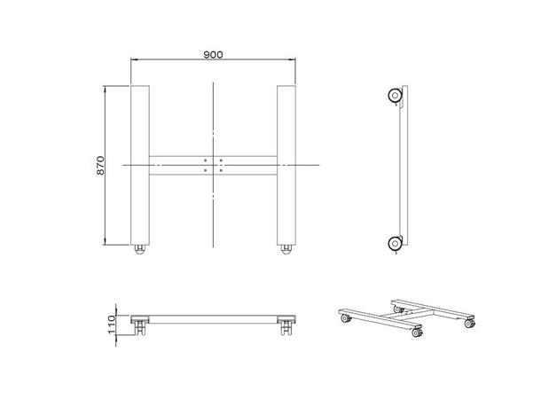 Multibrackets Hjulbase gulvstativ B2B For M Public 145 og 180 serien 