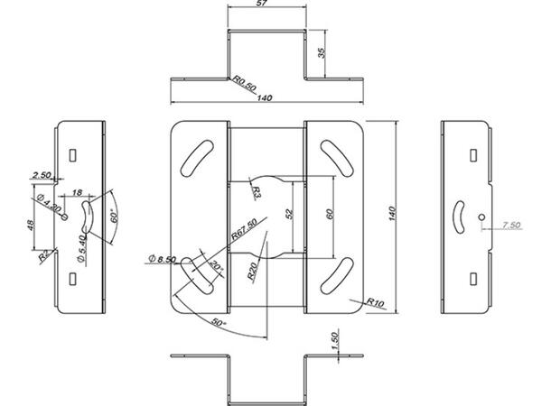 Multibrackets Projektor takfeste 30-42cm Hvit, Maks 10Kg 