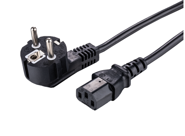LinkIT strömkabel CEE 7/7 - C13 svart 3m Vinklet Schuko - C13 | PVC | 3x1,00mm² 