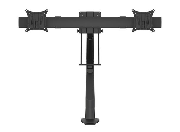 M VESA Gas Lift Arm Single Black w. Duo Crossbar 