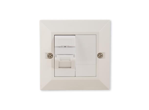 LinkIT Cat.6/6A STP 86x86 Frame 1xRJ45 For outlet box duct | 86x86mm 