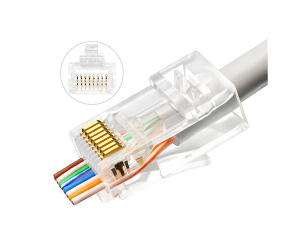 LinkIT Easy RJ45 Cat.6 UTP 100 pcs box 50µ gold contacts for 23 - 24 AWG cab 