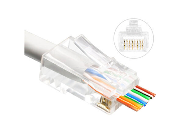 LinkIT Easy RJ45 Cat.6 UTP 100 pcs box 50µ gold contacts for 23 - 24 AWG cab 