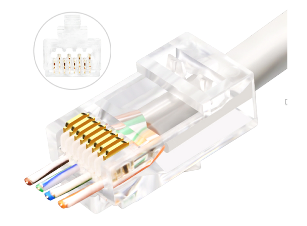 LinkIT Easy RJ45 Cat.6 UTP 100 stk box 50µ gull contacts för 23 - 24 AWG kabel 