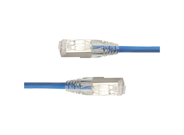 LinkIT F/UTP SlimPatch Cat6a blue 0.3m AWG 28 | LSZH | Snagless | OD 4.7mm 