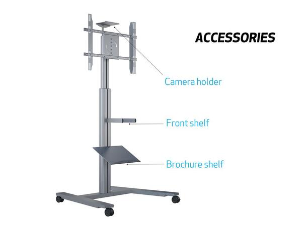Multibrackets Motorized Display Stand Wh eelbase Silver 
