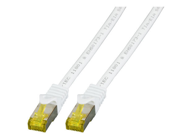 Cat.6A, UTP Flat Cable white, 3,0 meter AWG 30/7 