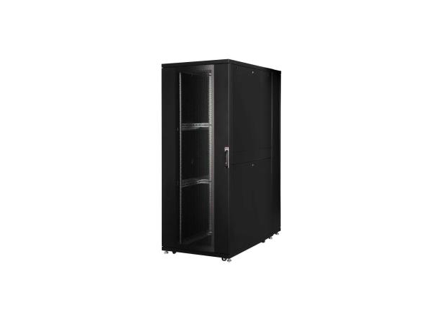 Lande Servercab. Black 42U W800xD1200VCM DYNAmax|1000kg|w/perf. doors front/rear 