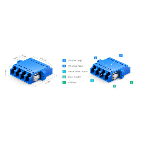 LinkIT Fiber adapter LC/LC Quadruplex SM | Clips and flanges | blue