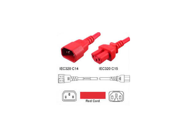 LinkIT Power Cable C15/C14 Red 2m 3 x 1.00mm² | PVC 