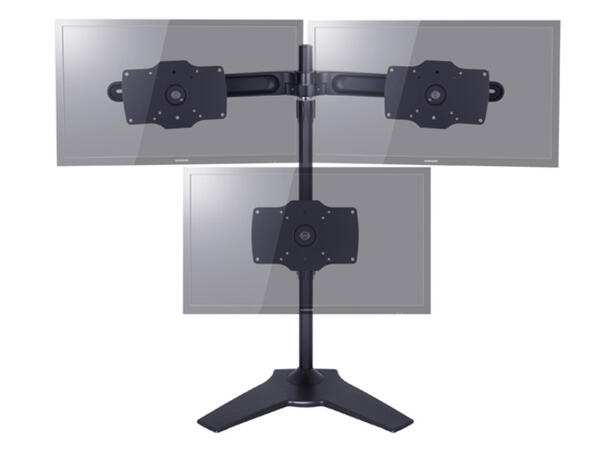 Multibrackets bordstat, deskmount single Sort, Maks VESA 200x100, 15 kg pr skjerm 