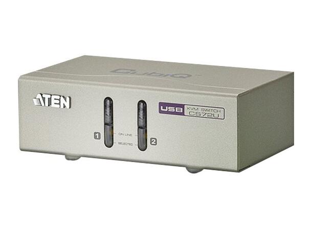Aten KVM  2-PC 1-User CS72U Switch box, VGA, USB, Audio. 