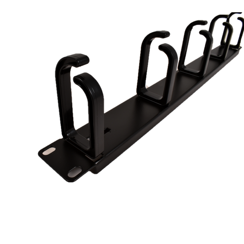 LinkIT cable guide 19&quot; 1U 5 Rings Black Cable holder | plastic | ex screw